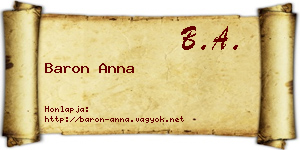 Baron Anna névjegykártya