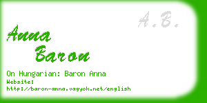 anna baron business card